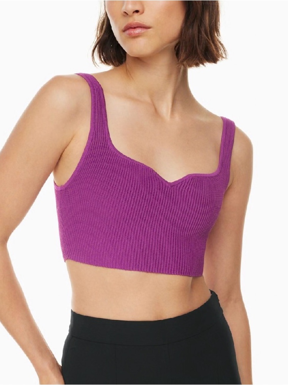 Babaton Aritiza Sculpt Knit Notch Tank Crop Top size small